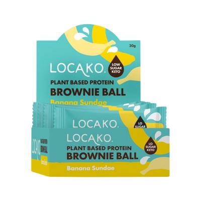 Locako Plant Based Protein Brownie Ball Banana Sundae 30g x 10 Display